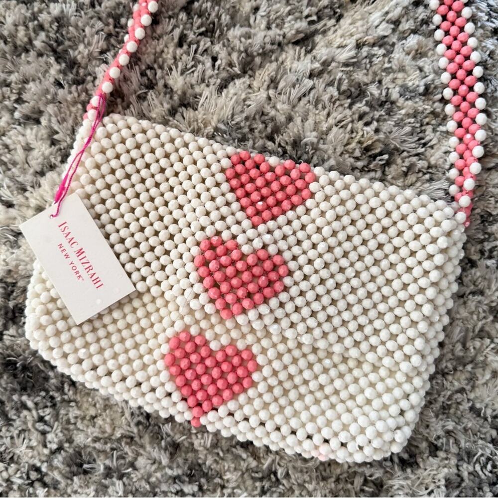 NWT Isaac Mizrahi Beaded Heart Crossbody Bag